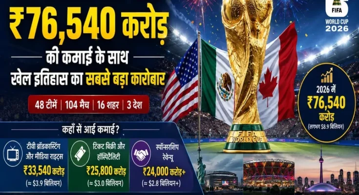 FIFA World Cup 2026: ₹76,540 करोड़ की ऐतिहासिक कमाई FIFA World Cup 2026: ₹76,540 करोड़ की ऐतिहासिक कमाई