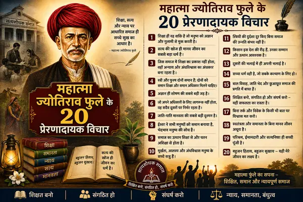 महात्मा ज्योतिराव फुले के 20 प्रेरणादायक विचार महात्मा ज्योतिराव फुले के 20 प्रेरणादायक विचार