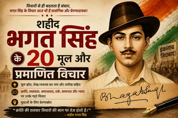 शहीद भगत सिंह के 20 मूल और प्रमाणित विचार